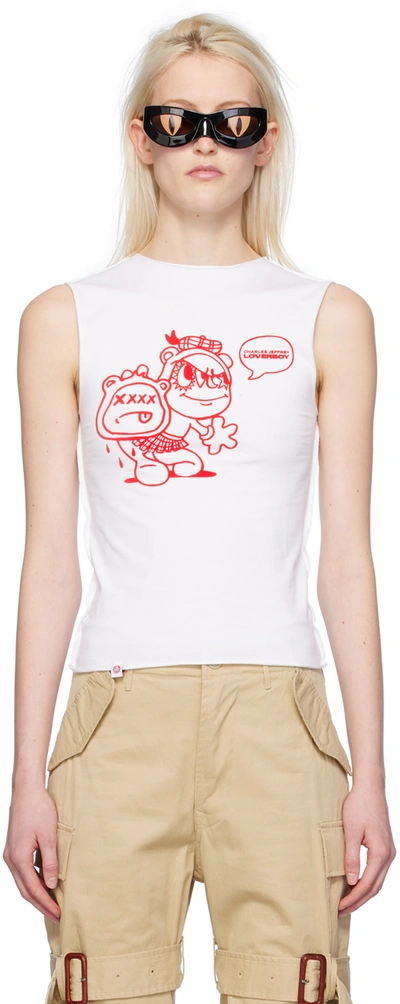 Charles Jeffrey Loverboy White 90s Tank Top In White Scot