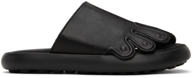Camperlab Pelotas Flota Toes-shaped Leather Slides In Black