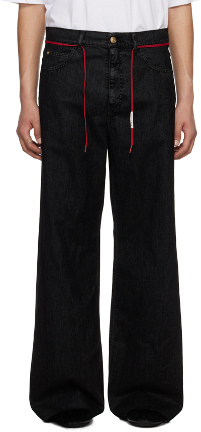 Marni Men's Wide Denim Jean In Black