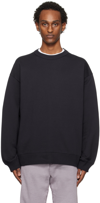 Dries Van Noten Navy Crewneck Sweatshirt In Blue