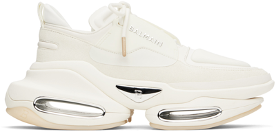 Balmain White B-bold Sneakers In 0fa Blanc