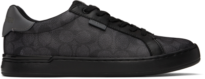 Coach Black Lowline Low Top Sneakers In Charcoal/grey