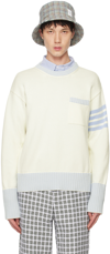 THOM BROWNE WHITE HECTOR SWEATER