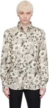TOM FORD OFF-WHITE LINEAR FLORAL SHIRT