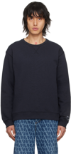 Valentino Black Untitled Sweatshirt In Navy