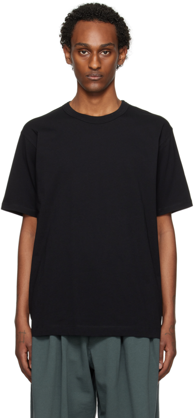 Dries Van Noten Black Dropped Shoulder T-shirt In 900 Black