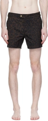 Tom Ford Leopard Print Tailored Swimsuit With Buckle Detail In Cheetah Brown