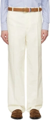 THOM BROWNE WHITE LOW-RISE TROUSERS