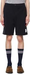THOM BROWNE NAVY ZIP-FLY SHORTS