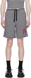 CHARLES JEFFREY LOVERBOY BLACK & WHITE COLLEGE SHORTS