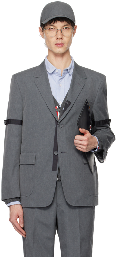 Thom Browne Gray Armband Sport Blazer In 035 Med Grey