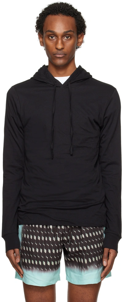 Dries Van Noten Black Drawstring Hoodie In 900 Black