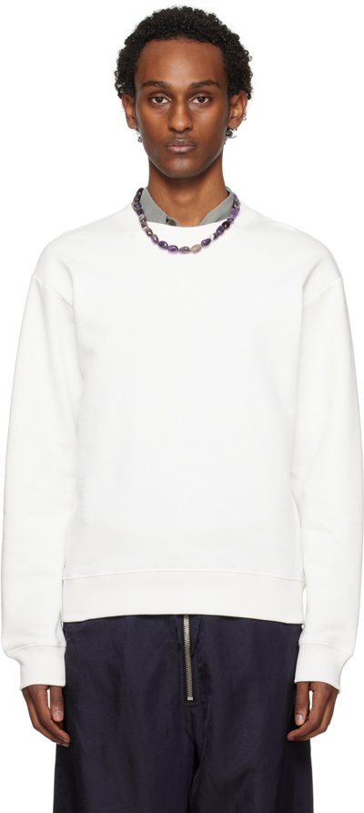 Dries Van Noten White Crewneck Sweatshirt In 8 Off White
