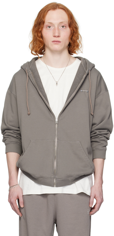 Mm6 Maison Margiela Taupe Safety Pin Hoodie In 803 Taupe