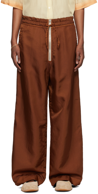 Dries Van Noten Brown Overdyed Trousers In 701 Rust