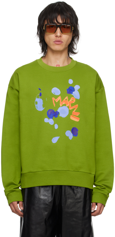 Marni Logo-print Cotton Sweatshirt In Green