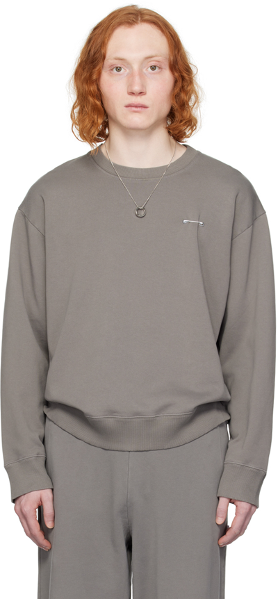 Mm6 Maison Margiela Taupe Safety Pin Sweatshirt In 803 Taupe