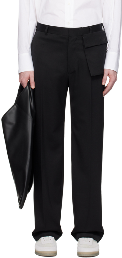 Mm6 Maison Margiela Black Straight-leg Trousers In 900 Black