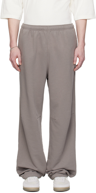 Mm6 Maison Margiela Taupe Embroidered Sweatpants In 803 Taupe