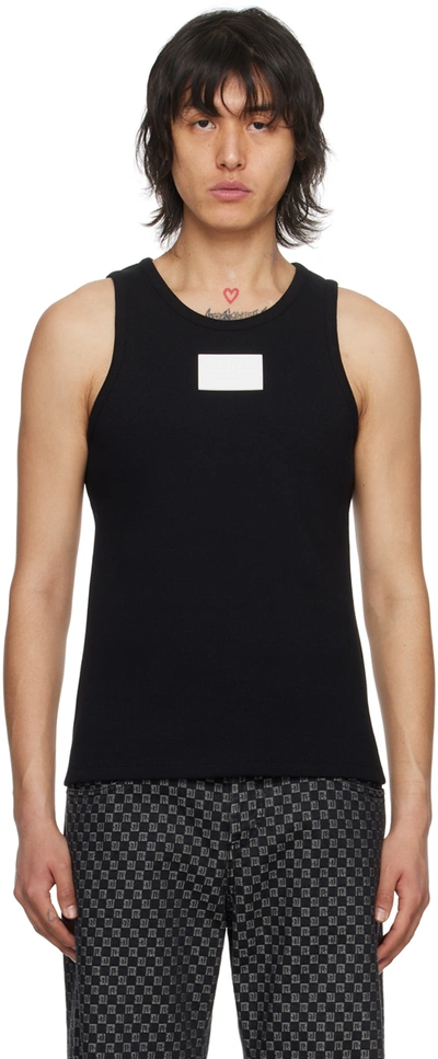 Balmain Main Lab Logo Tank Top In Black