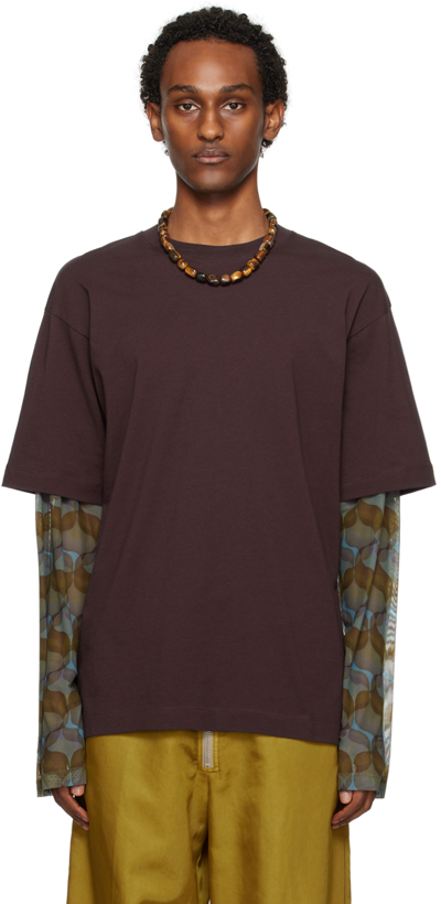 Dries Van Noten Purple Layered T-shirt In 402 Dark Purple