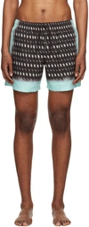 DRIES VAN NOTEN BROWN PRINTED SWIM SHORTS