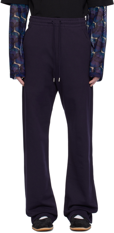 Dries Van Noten Navy Drawstring Sweatpants In Navy 509