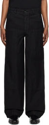 Dries Van Noten Black Hammer Loop Cargo Pants In Black (900)