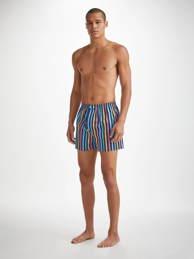 Derek Rose Men's Wellington 56 Cotton Multi-stripe Boxers