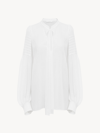 CHLOÉ BLOUSE TUNIQUE MANCHES BOUFFANTES FEMME BLANC TAILLE 34 100% LAINE VIERGE