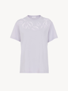 CHLOÉ EMBROIDERED T-SHIRT PINK SIZE S 100% COTTON