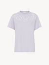 CHLOÉ T-SHIRT COL ROND FEMME ROSE TAILLE L 100% COTON