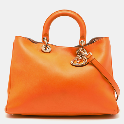 Pre-owned Dior Issimo Shopper Tote In Orange