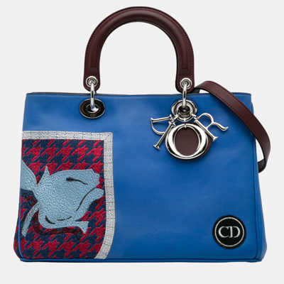 Pre-owned Dior Issimo Satchel In Blue