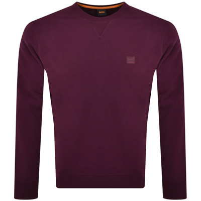 Boss Casual Boss Westart 1 Sweatshirt Purple In Burgundy