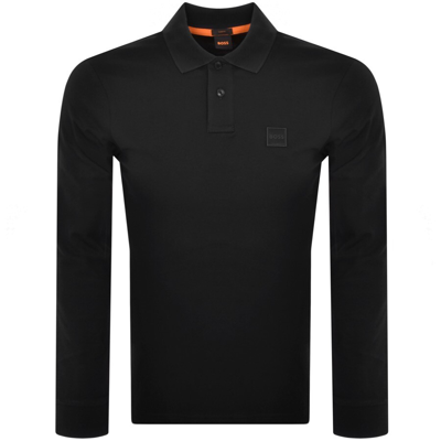 Boss Casual Boss Passerby Long Sleeved Polo T Shirt Black