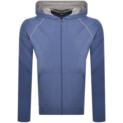 Boss Business Boss Lounge Full Zip Hoodie Grey In Blue