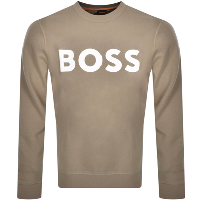 Boss Casual Boss Webasic Crew Neck Sweatshirt Brown