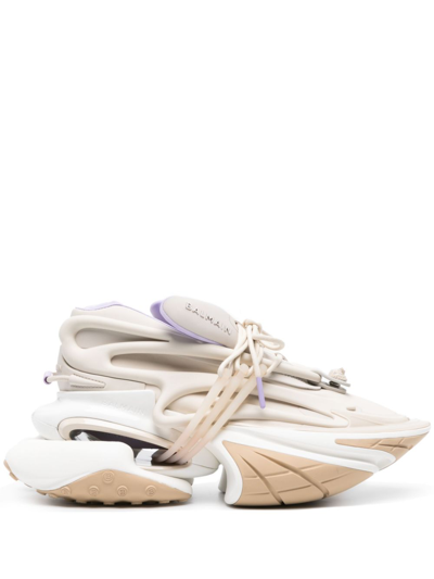 Balmain Unicorn Panelled Chunky Trainers In Neutrals