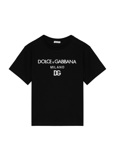 Dolce & Gabbana Kids Logo-print Cotton T-shirt (3-6 Years) In Black