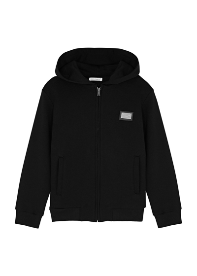 Dolce & Gabbana Kids Hooded Cotton Sweatshirt (3-6 Years) In Black