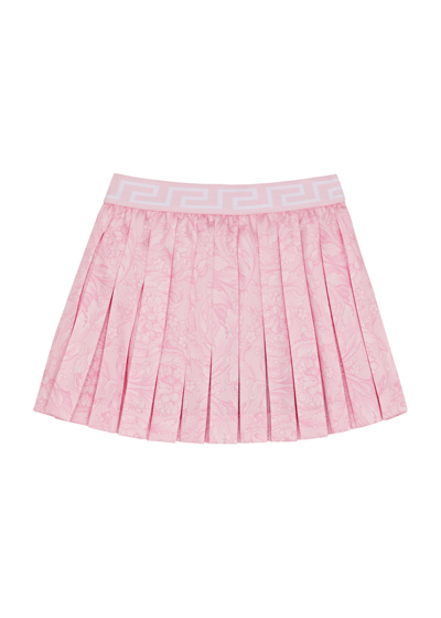 VERSACE KIDS PRINTED PLEATED SATIN SKIRT (4-6 YEARS)