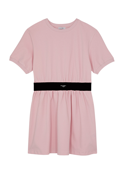 Dolce & Gabbana Kids Stretch-cotton Dress (8-13 Years) In Pink