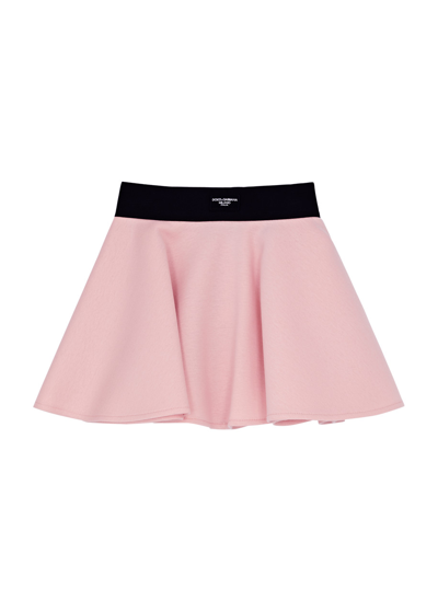 Dolce & Gabbana Kids Logo Cotton Skirt (2-6 Years) In Pink