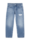 Off-white Paint Graphic Slim Jeans In Blue