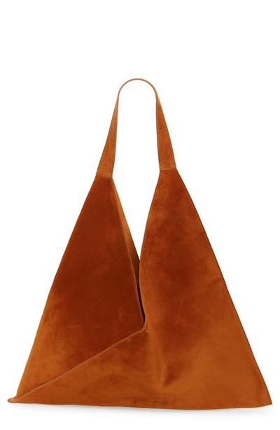 Khaite Sara Suede Tote In Caramel