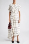 Proenza Schouler Stripe-pattern Asymmetric Maxi Dress In White Multi