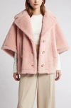 Max Mara Aleggio Pink Teddy Wool-blend Cape