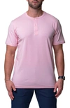 Maceoo Men's Core Henley Shirt In Pink