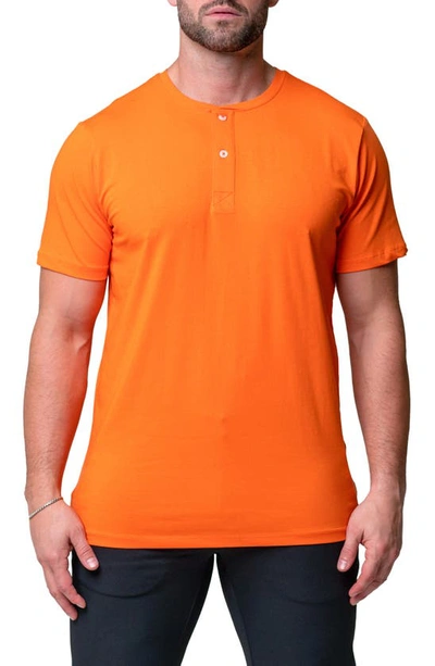 Maceoo Men's Core Henley Shirt In Orange